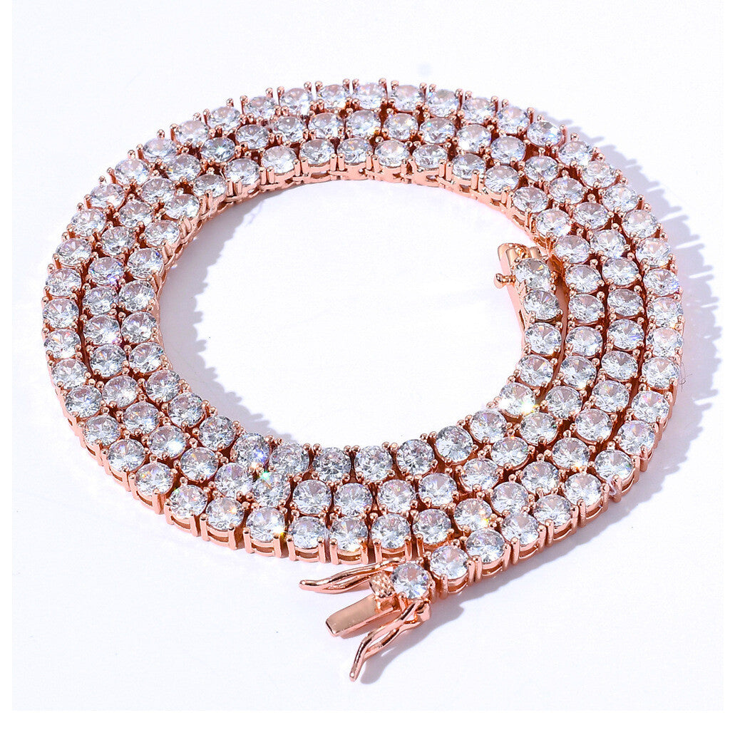 6"-24" Hip Hop Necklace Bracelets 5A CZ Diamonds Real Gold Plated Tennis Chain