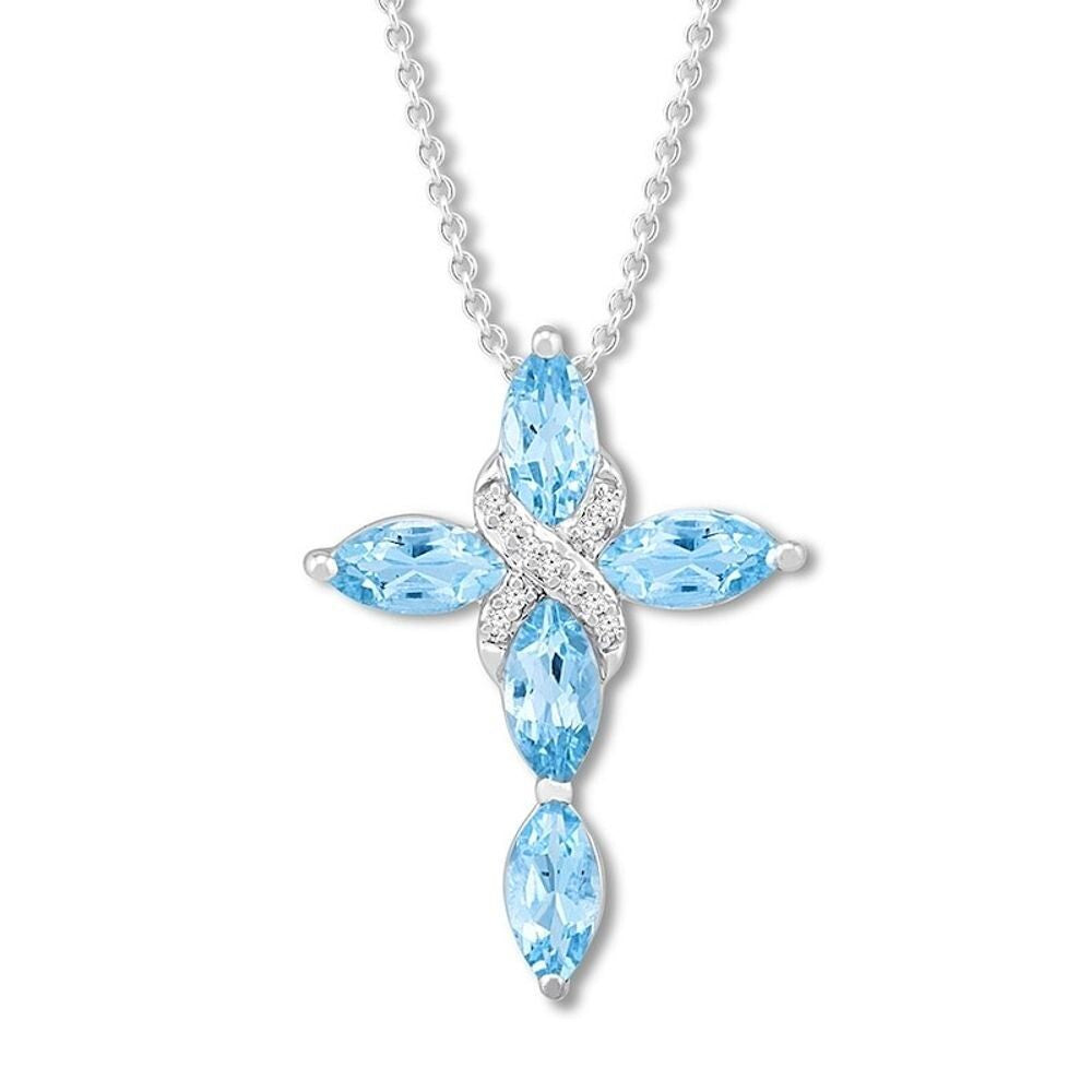 Infinity Cross Necklace Pendant Women Jewelry 925 Sterling Silver Cross Necklace