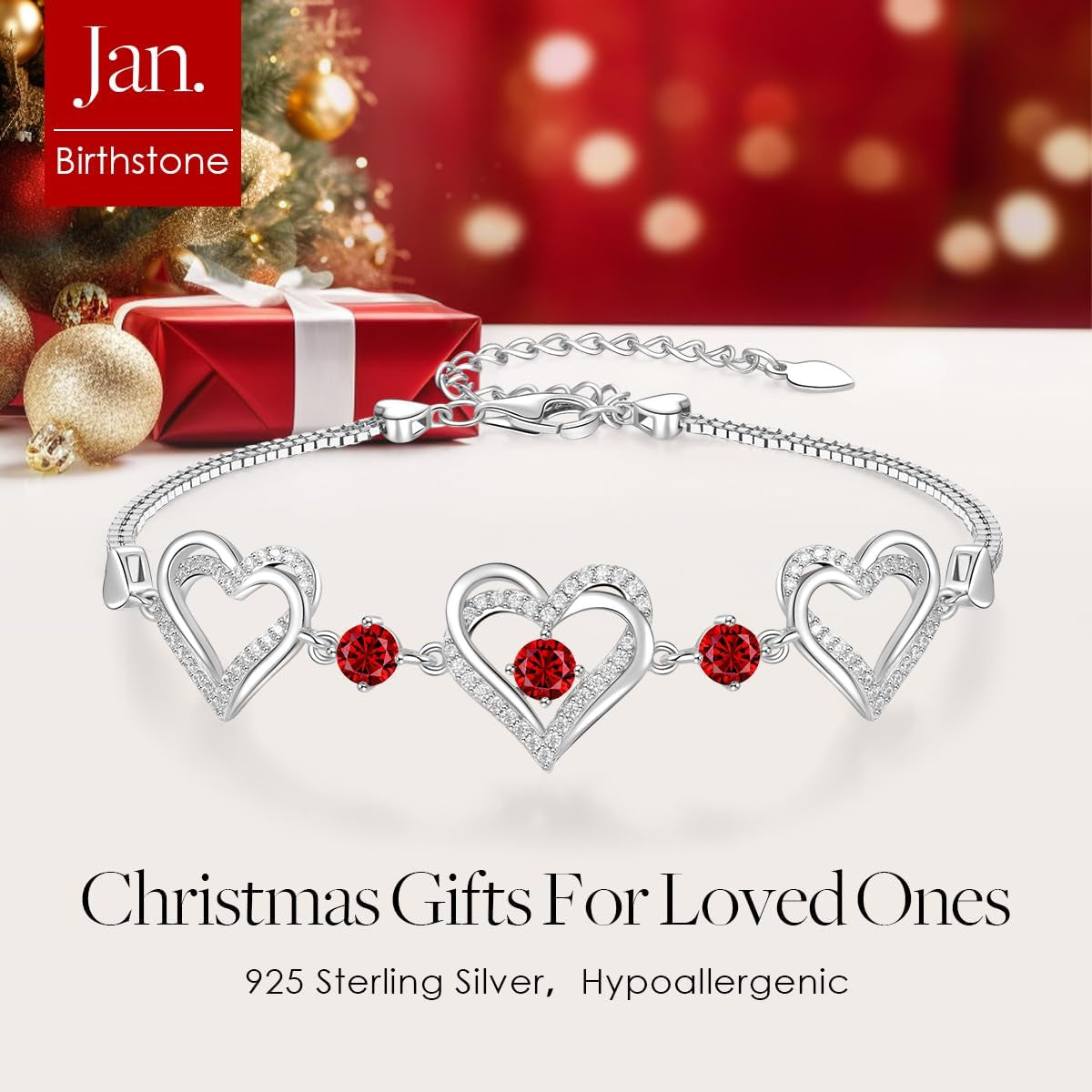 Forever Love Heart Charm Link Bracelet for Women, 925 Sterling Silver Birthstone Bracelet Mother'S Day Gift Anniversary Christmas Birthday Jewelry Gifts for Women Wife Her Girlfriend