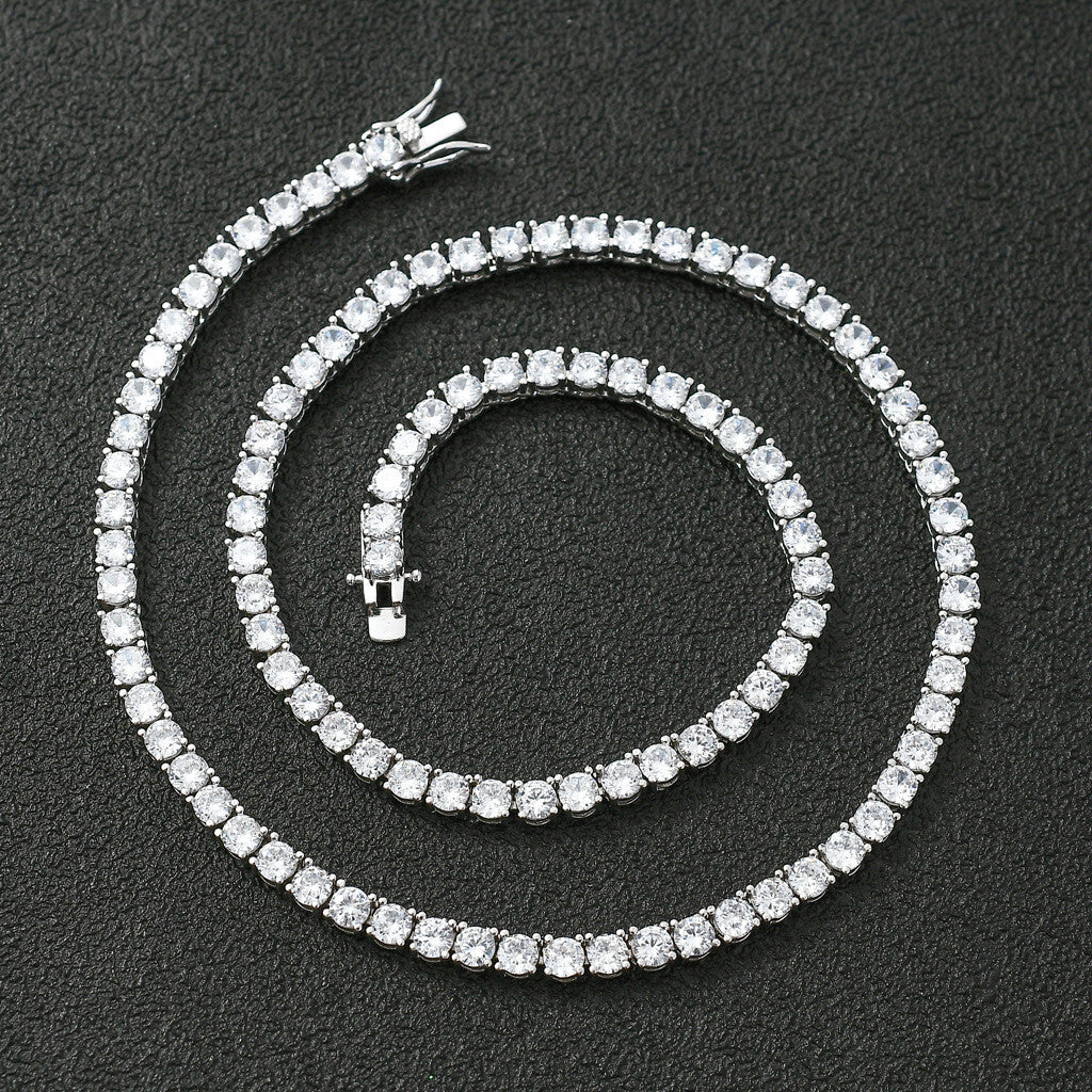 6"-24" Hip Hop Necklace Bracelets 5A CZ Diamonds Real Gold Plated Tennis Chain