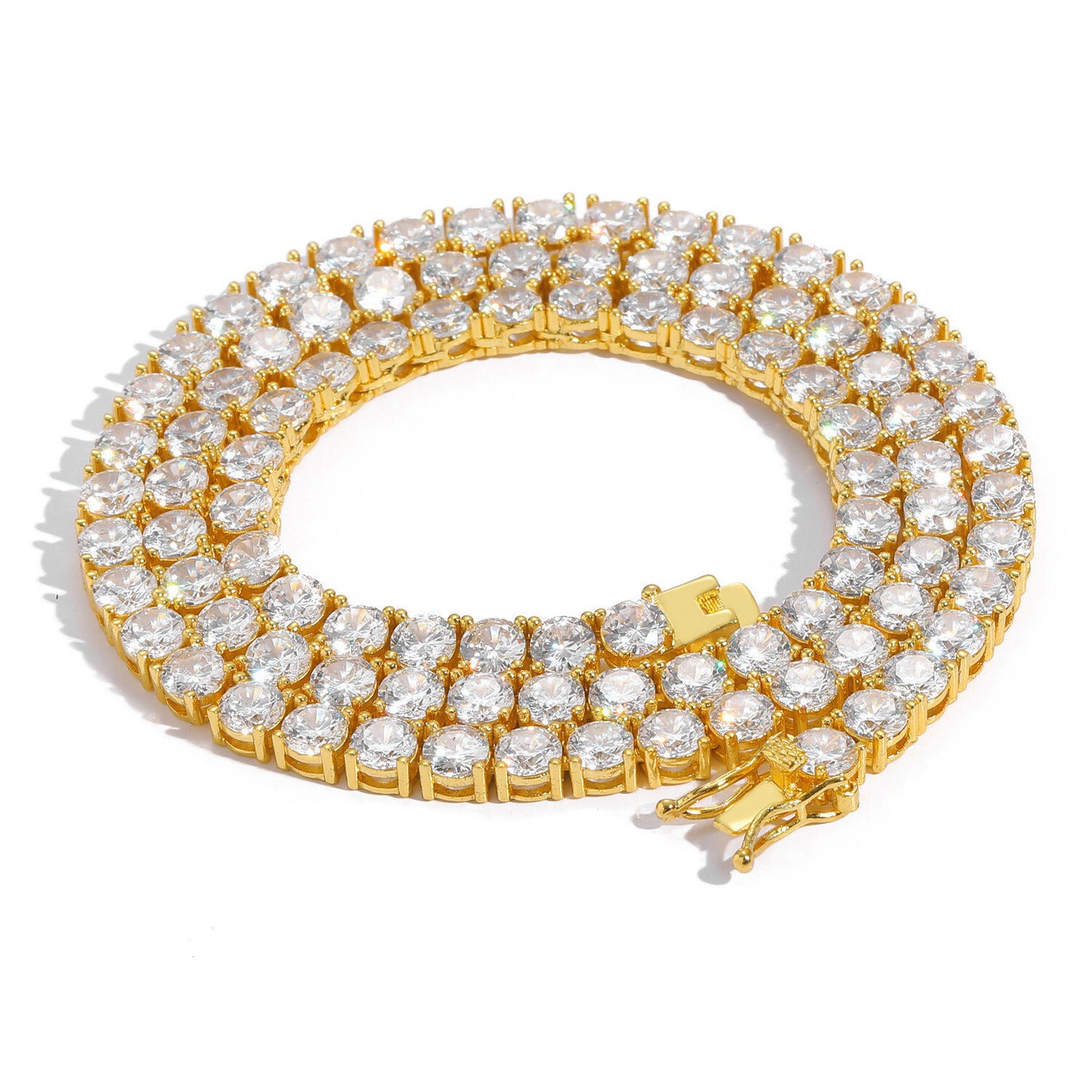 6"-24" Hip Hop Necklace Bracelets 5A CZ Diamonds Real Gold Plated Tennis Chain