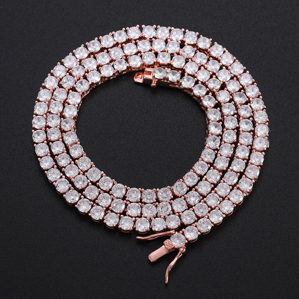 6"-24" Hip Hop Necklace Bracelets 5A CZ Diamonds Real Gold Plated Tennis Chain