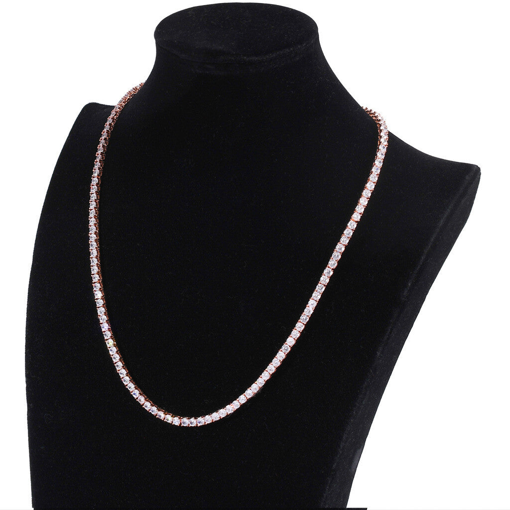 6"-24" Hip Hop Necklace Bracelets 5A CZ Diamonds Real Gold Plated Tennis Chain