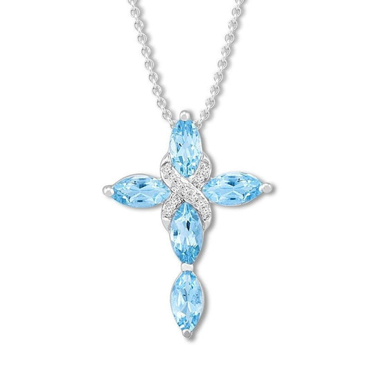 Infinity Cross Necklace Pendant Women Jewelry 925 Sterling Silver Cross Necklace