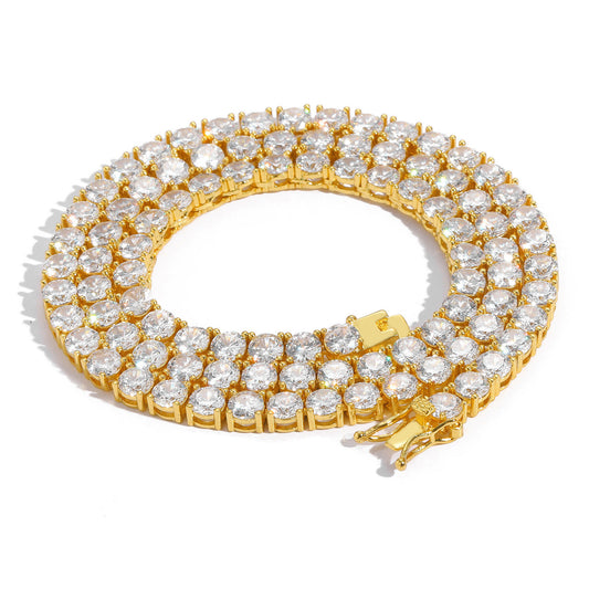 6"-24" Hip Hop Necklace Bracelets 5A CZ Diamonds Real Gold Plated Tennis Chain