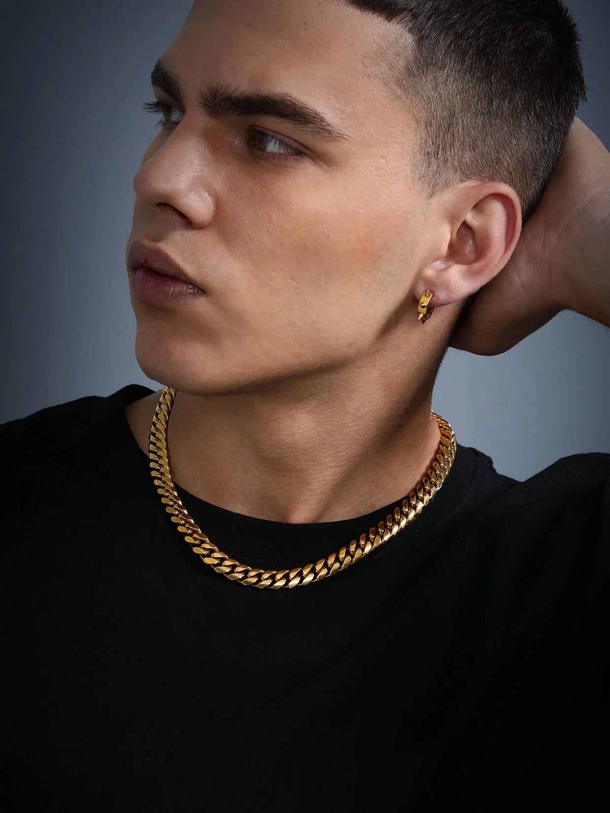 Men'S Stainless Steel Chain Rapper Necklace 4.8Mm 14 Inch Costume Hip Hop Jewelry Mens Gifts