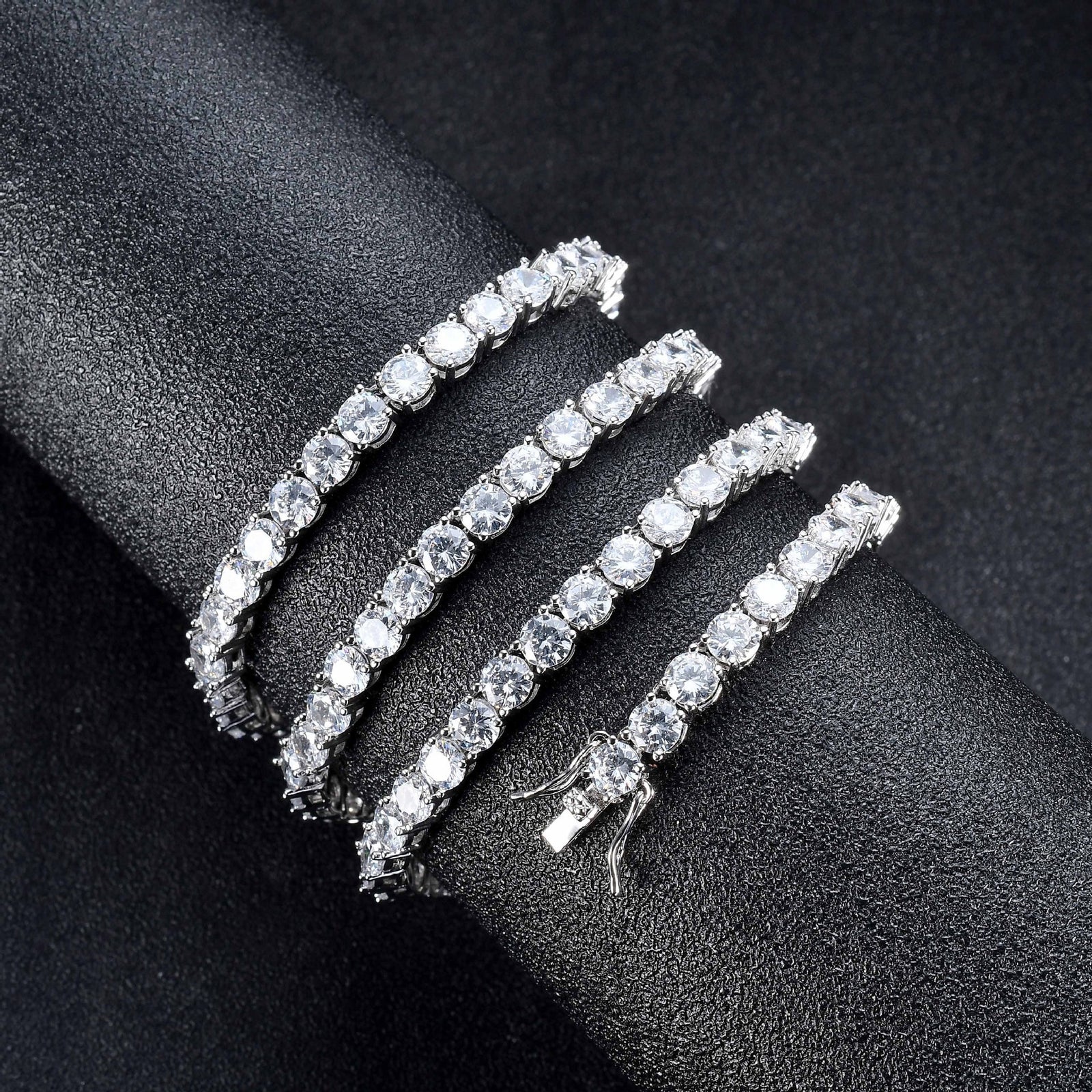 6"-24" Hip Hop Necklace Bracelets 5A CZ Diamonds Real Gold Plated Tennis Chain