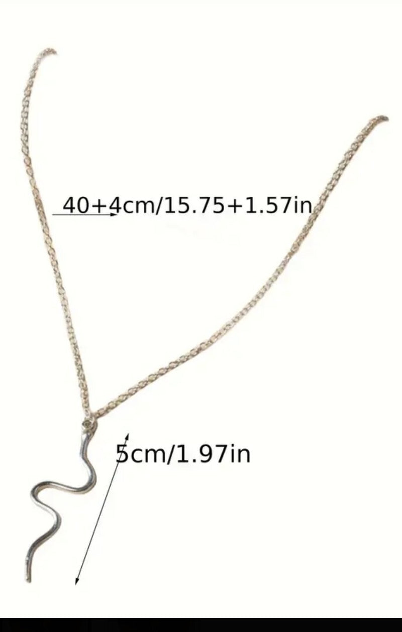Snake Charm Necklace Silver Plated Brand New Fast Free Shipping